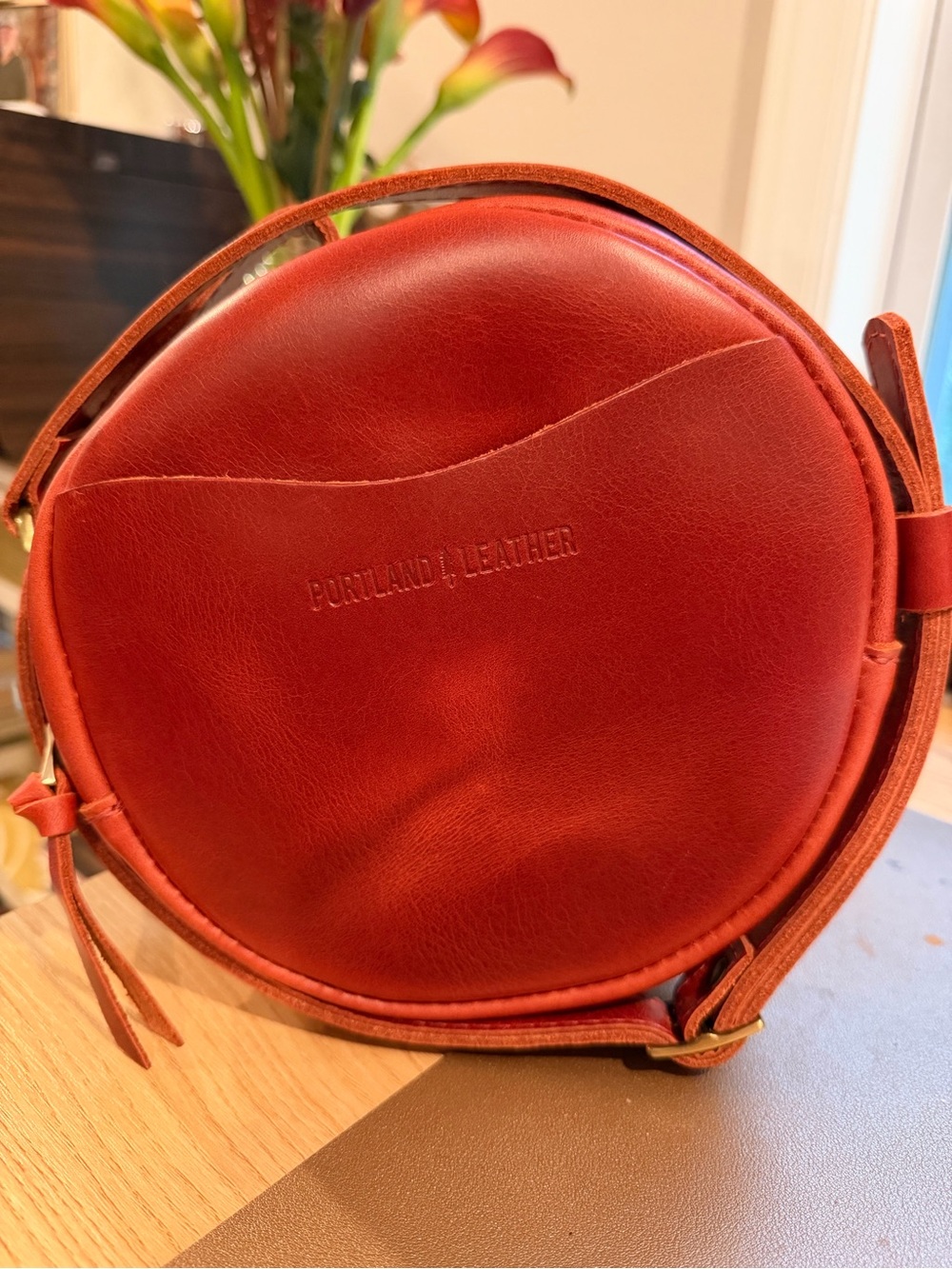 Portland Leather Small Circle Crossbody Bag